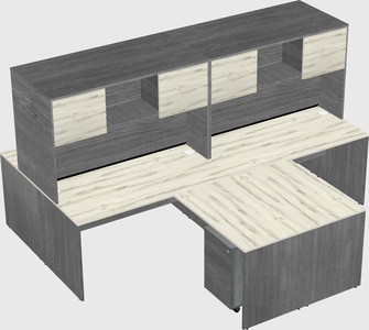 Quad l-shaped office desks