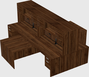 Quad l-shaped office desks