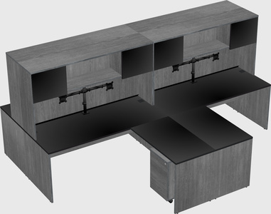 Quad l-shaped office desks