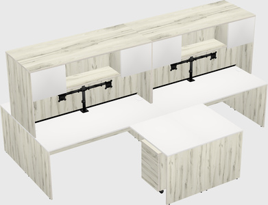 Quad l-shaped office desks