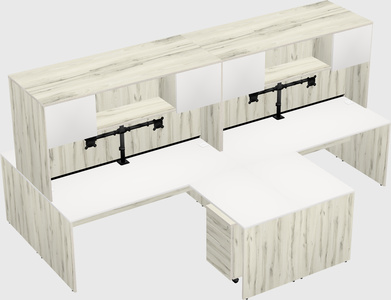Quad l-shaped office desks
