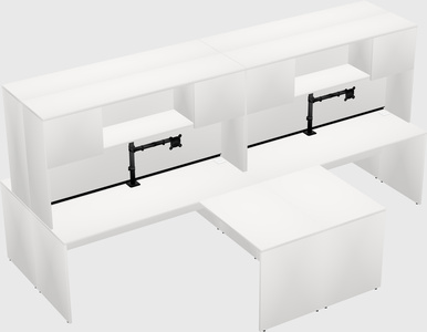 Quad l-shaped office desks