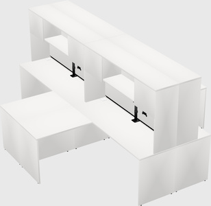 Quad l-shaped office desks