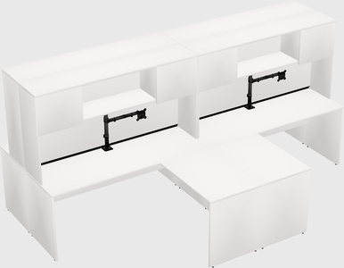 Quad l-shaped office desks