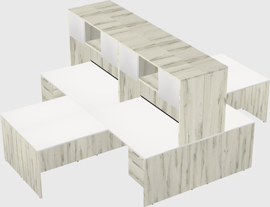Quad l-shaped office desks