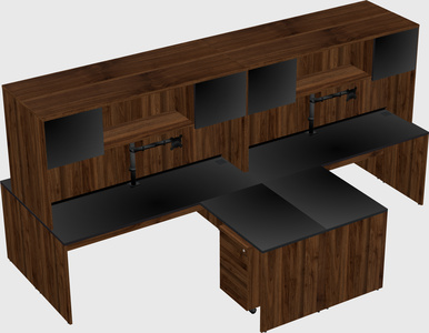 Quad l-shaped office desks