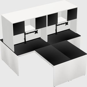 Quad l-shaped office desks