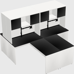 Quad l-shaped office desks