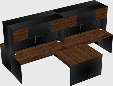 Quad l-shaped office desks