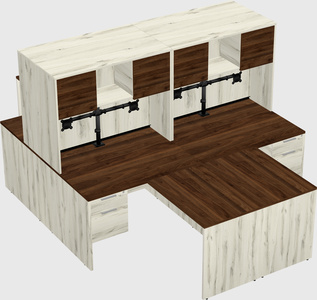 Quad l-shaped office desks