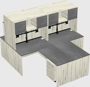 Quad l-shaped office desks