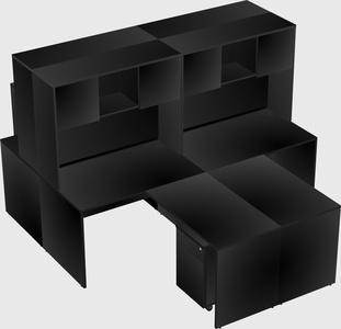 Quad l-shaped office desks