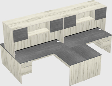 Quad l-shaped office desks