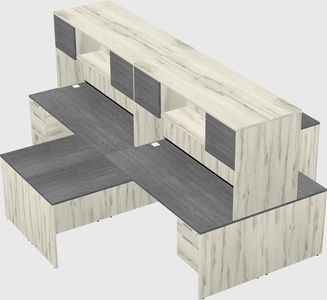 Quad l-shaped office desks