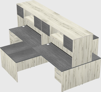 Quad l-shaped office desks
