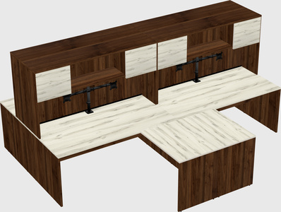 Quad l-shaped office desks