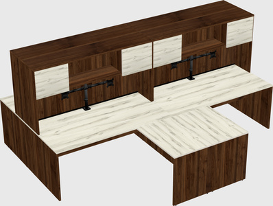 Quad l-shaped office desks
