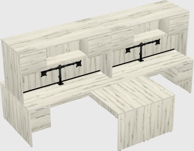Quad l-shaped office desks