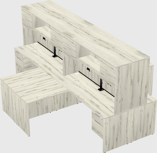 Quad l-shaped office desks