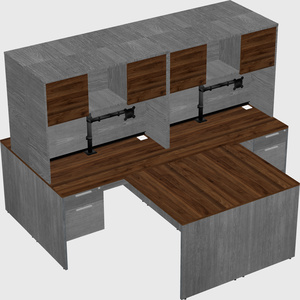 Quad l-shaped office desks