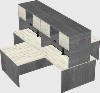 Quad l-shaped office desks