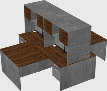 Quad l-shaped office desks