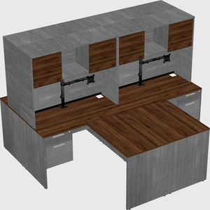 Quad l-shaped office desks
