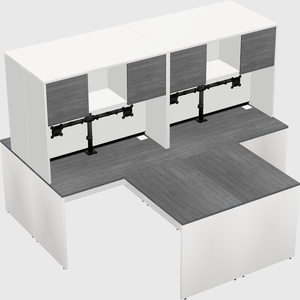 Quad l-shaped office desks