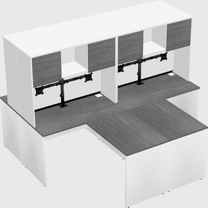 Quad l-shaped office desks