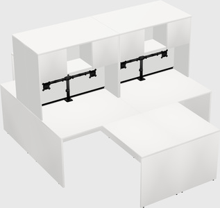 Quad l-shaped office desks
