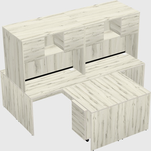 Quad l-shaped office desks