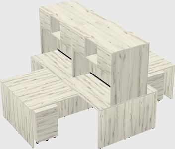 Quad l-shaped office desks