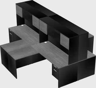 Quad l-shaped office desks