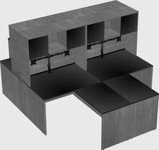 Quad l-shaped office desks