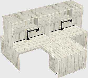 Quad l-shaped office desks