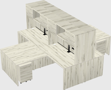 Quad l-shaped office desks