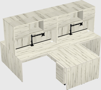 Quad l-shaped office desks