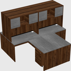 Quad l-shaped office desks
