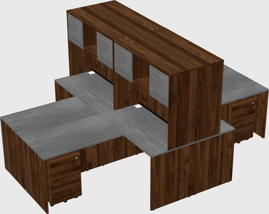 Quad l-shaped office desks