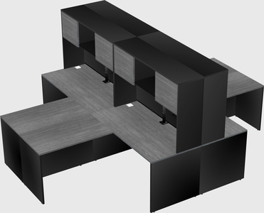 Quad l-shaped office desks