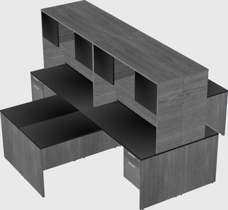 Quad l-shaped office desks