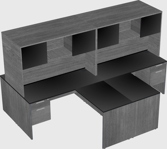 Quad l-shaped office desks
