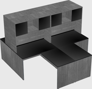 Quad l-shaped office desks