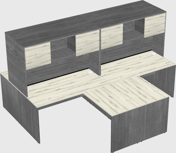 Quad l-shaped office desks