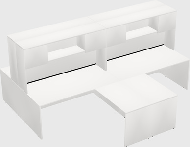 Quad l-shaped office desks