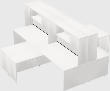 Quad l-shaped office desks