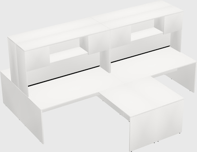 Quad l-shaped office desks