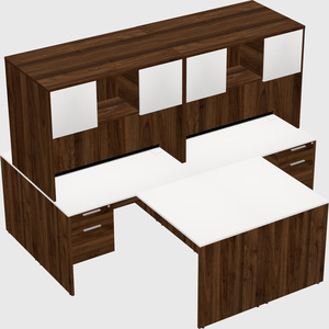 Quad l-shaped office desks