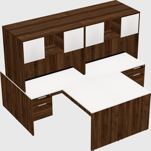Quad l-shaped office desks