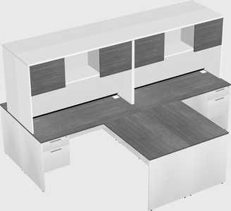 Quad l-shaped office desks